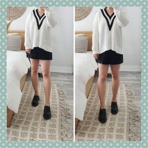 H&M Striped Knit Varsity Style Sweater